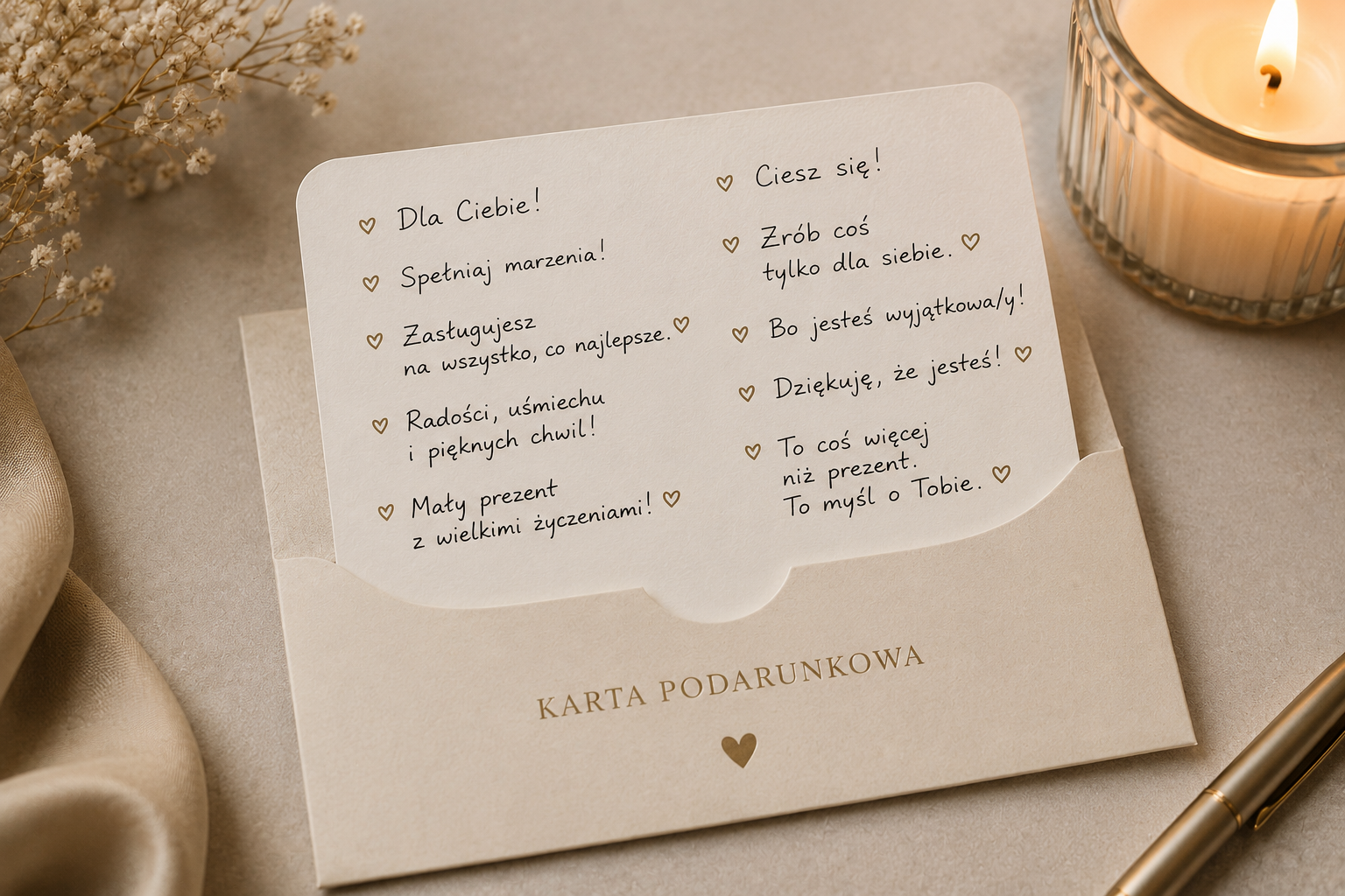 Co napisać na karcie podarunkowej?